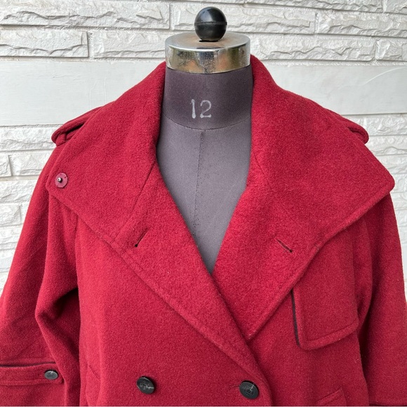Maroon Korean Trench Coat - Picture 4 of 14